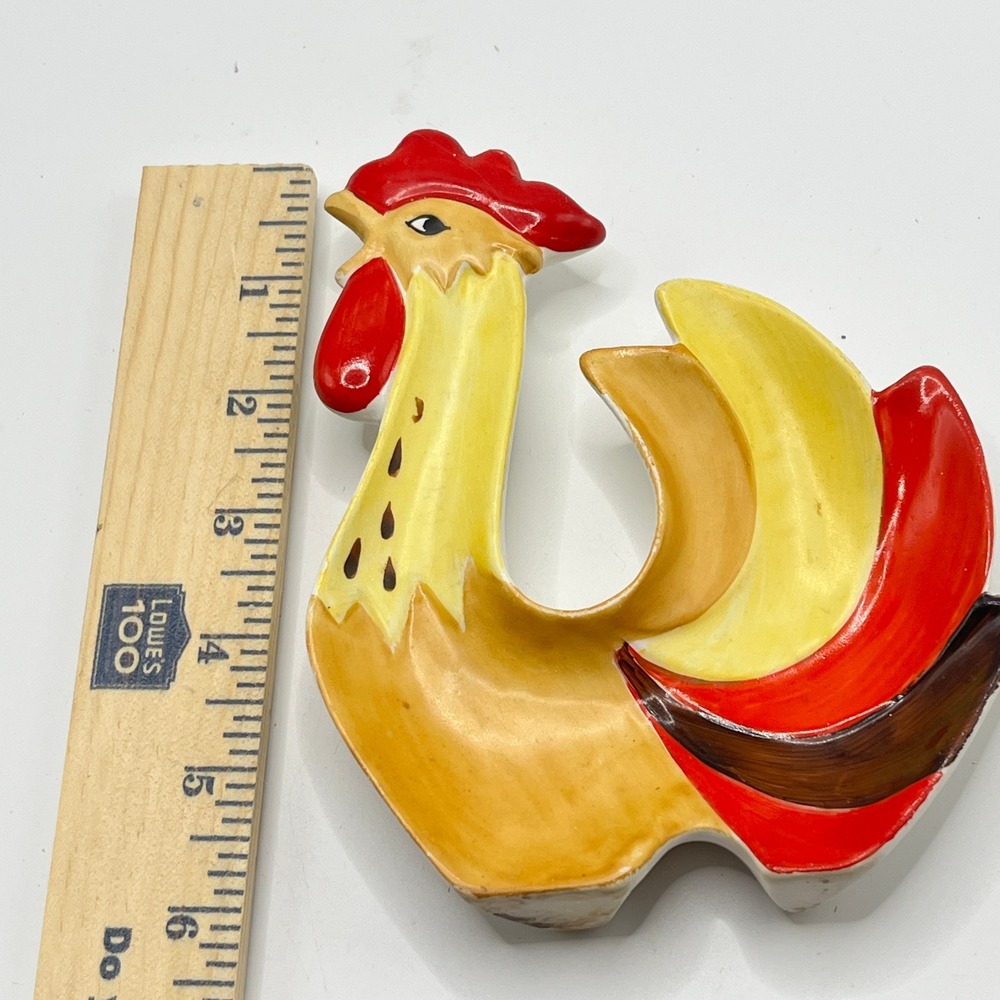 Vintage 1962 Holt Howard Rooster Spoon Rest Ceramic Mid Century Kitchen Decor - Picture 4 of 4